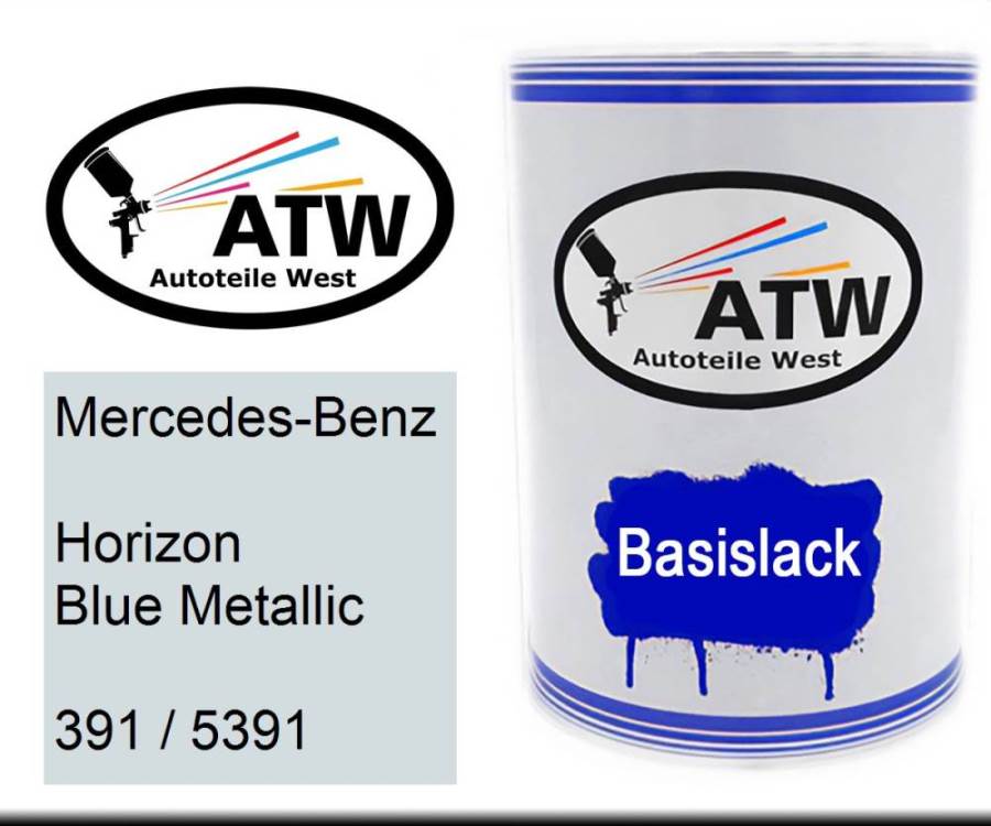 Mercedes-Benz, Horizon Blue Metallic, 391 / 5391: 500ml Lackdose, von ATW Autoteile West.